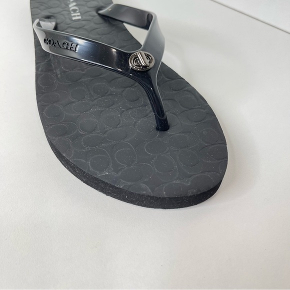 Coach Abbigail Flip Flops Turnlock Logo Thong Rubber Sandals Size 9 vacation - Picture 4 of 8